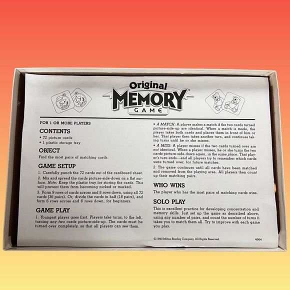 NEW 2005 MB Milton Bradley ORIGINAL MEMORY GAME Sealed - Picture 3 of 4